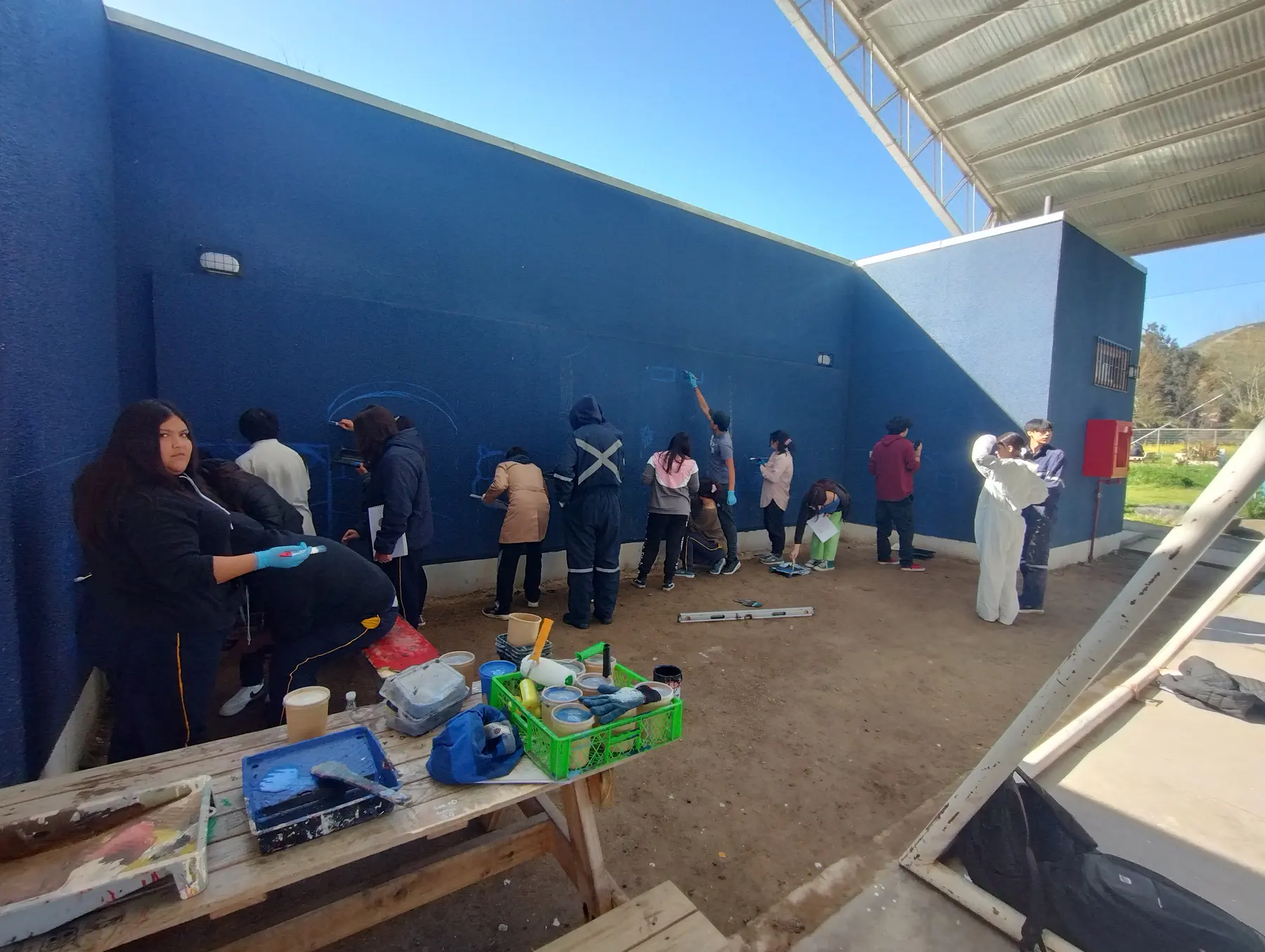 Taller de muralismo intensivo en Colegio Maria Pinto - registro 7