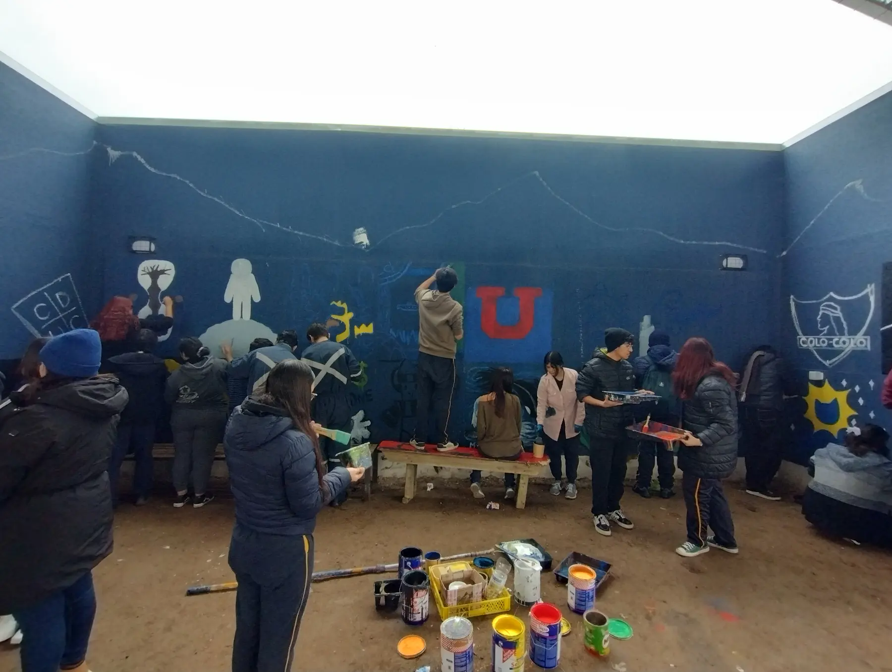 Taller de muralismo intensivo en Colegio Maria Pinto - registro 10