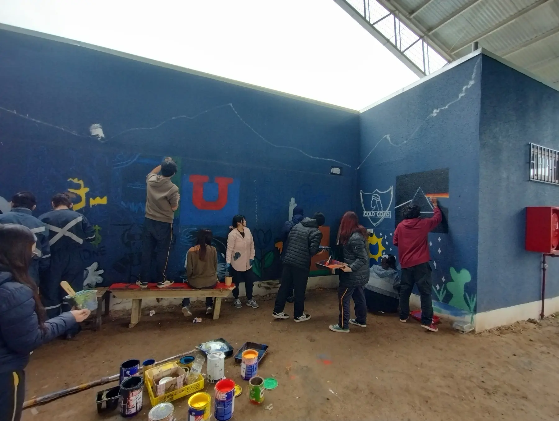 Taller de muralismo intensivo en Colegio Maria Pinto - registro 11
