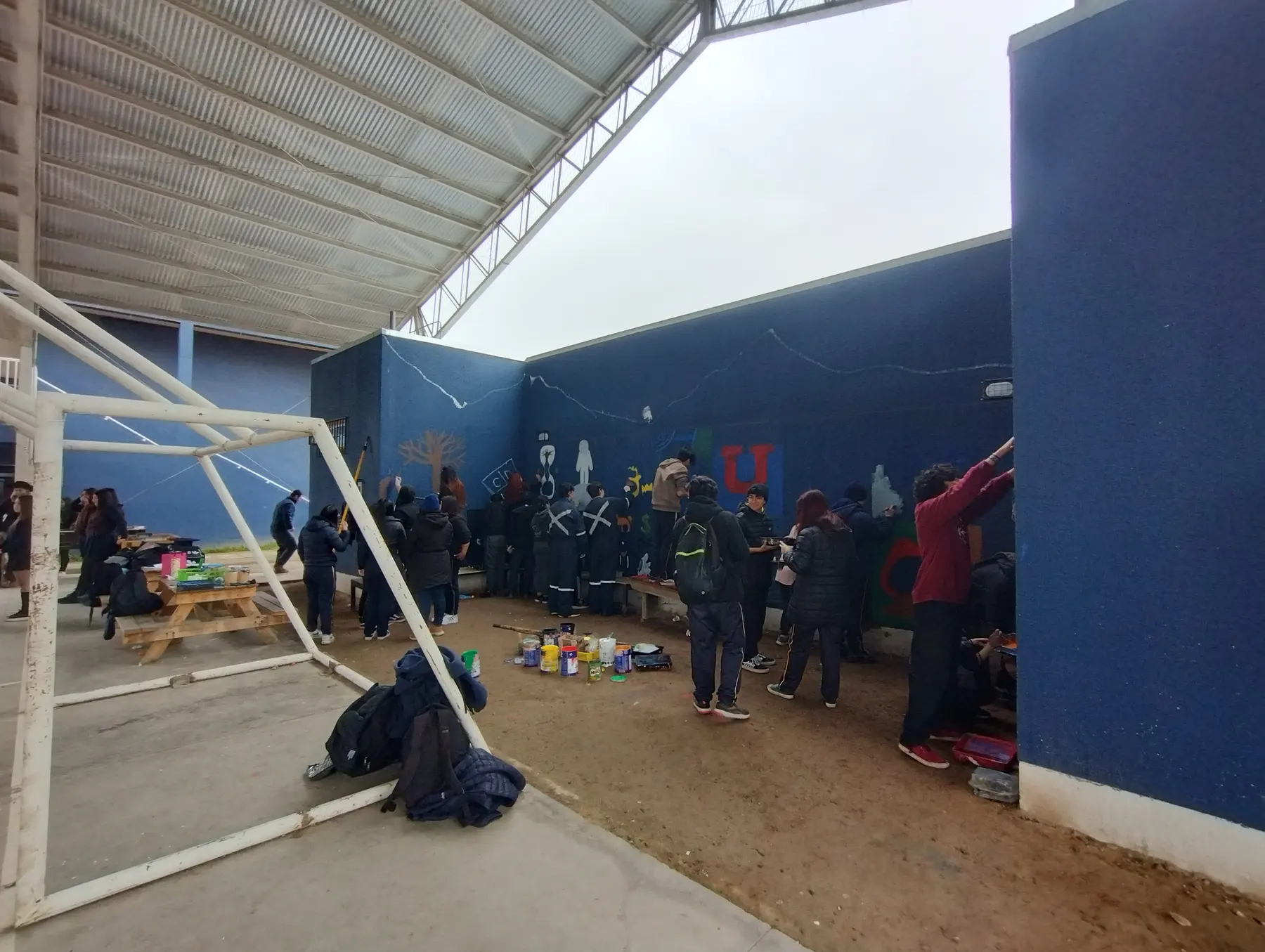 Taller de muralismo intensivo en Colegio Maria Pinto - registro 12