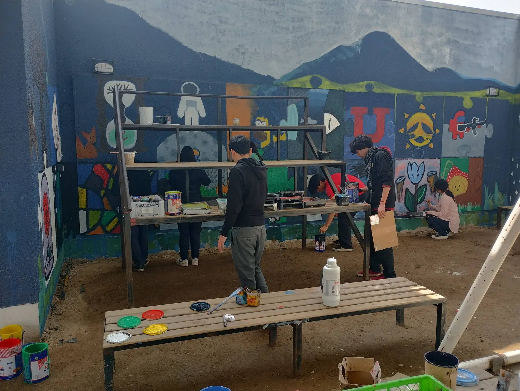 Taller de muralismo intensivo en Colegio Maria Pinto - registro 20