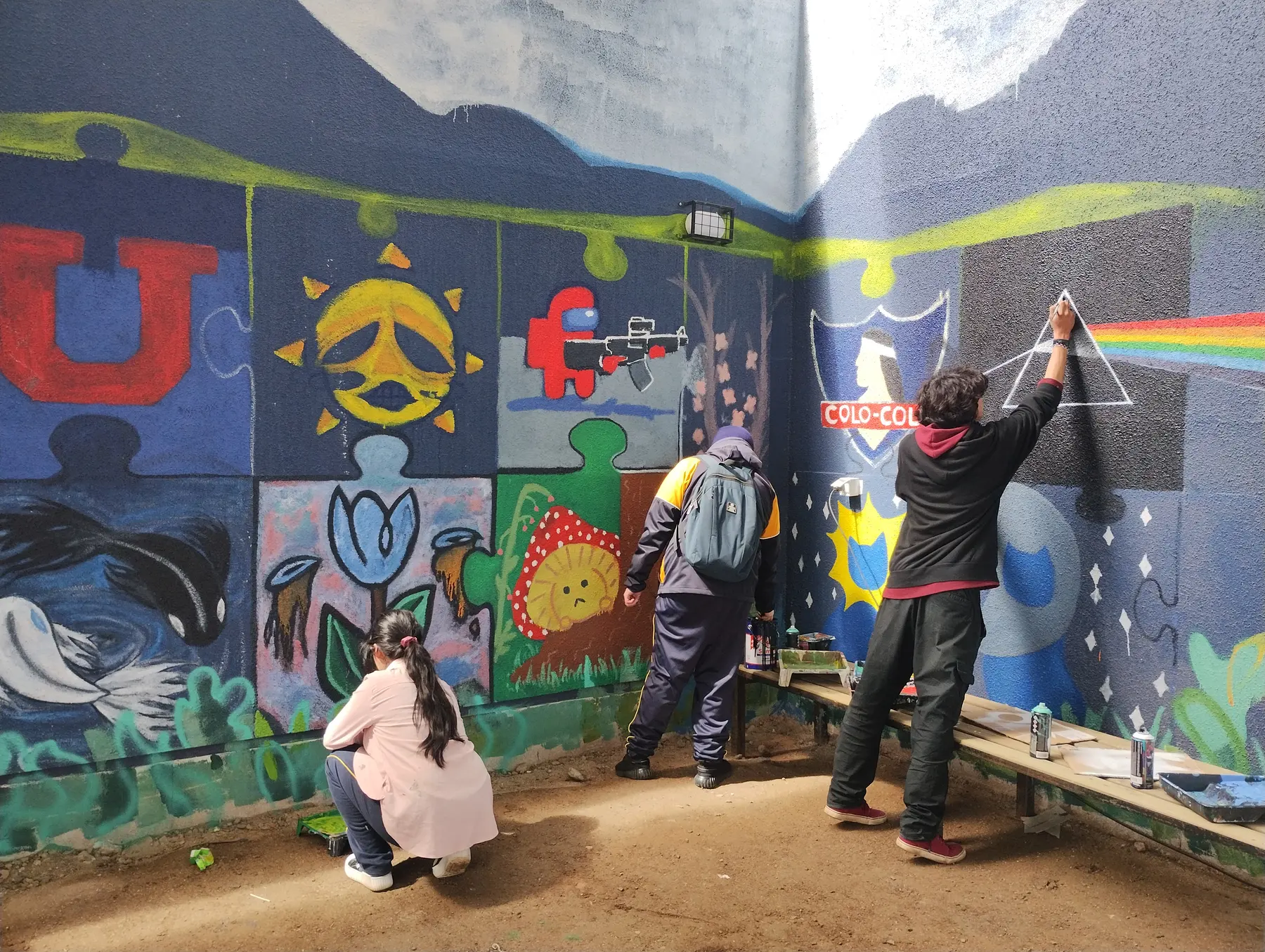 Taller de muralismo intensivo en Colegio Maria Pinto - registro 31