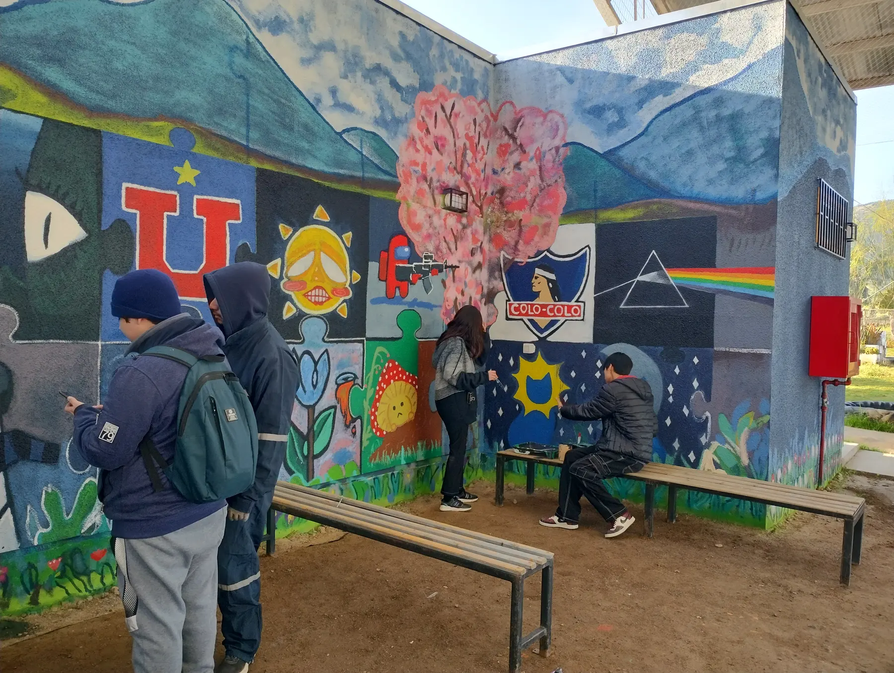 Taller de muralismo intensivo en Colegio Maria Pinto - registro 45