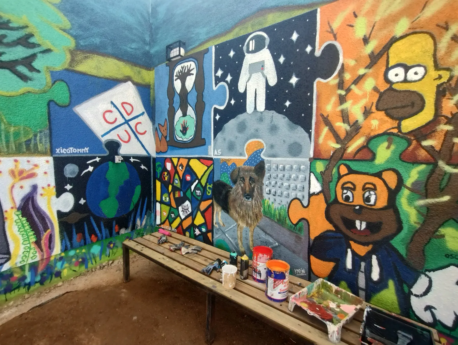 Taller de muralismo intensivo en Colegio Maria Pinto - registro 51
