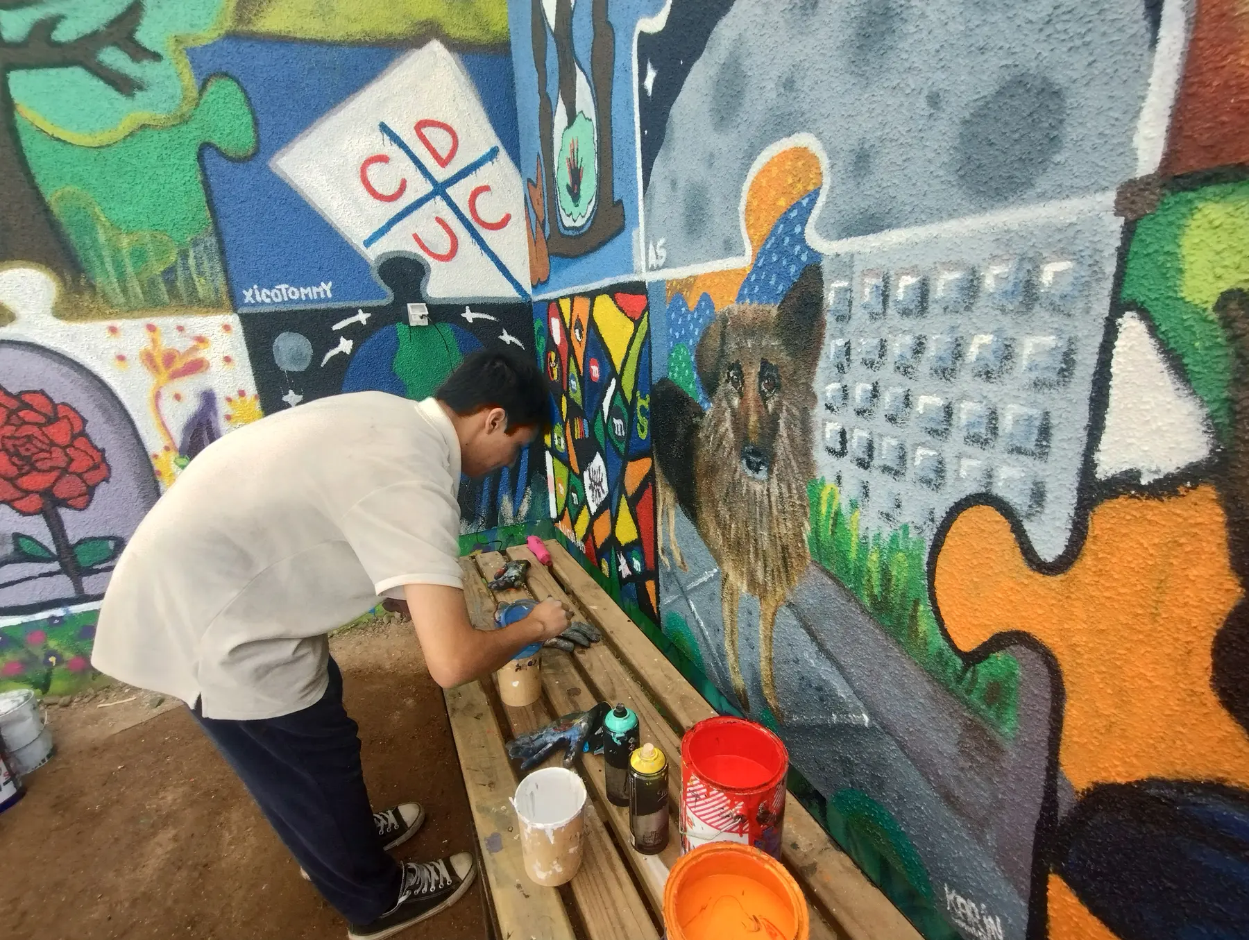 Taller de muralismo intensivo en Colegio Maria Pinto - registro 55