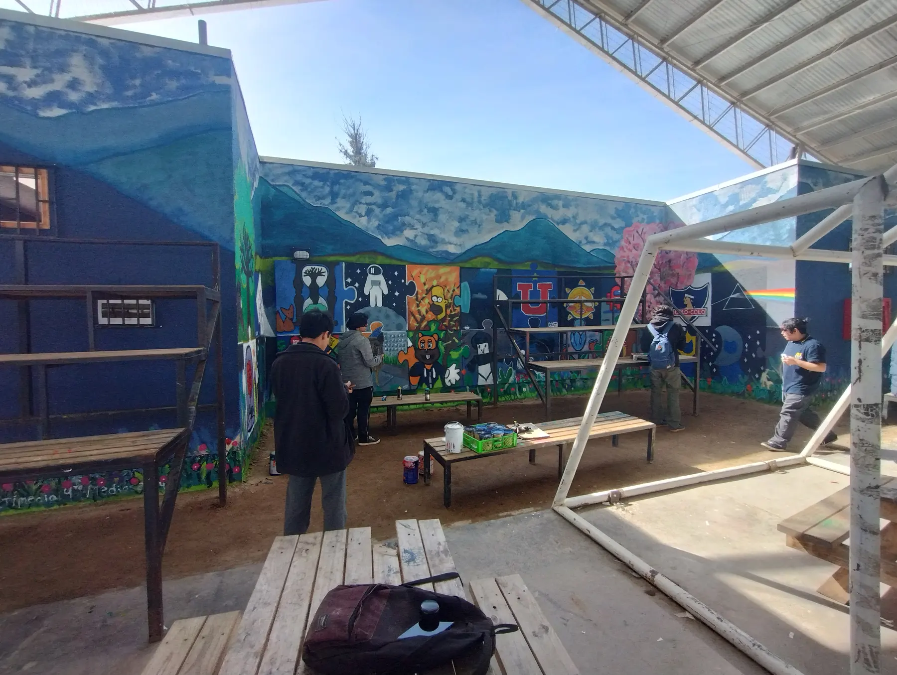 Taller de muralismo intensivo en Colegio Maria Pinto - registro 59
