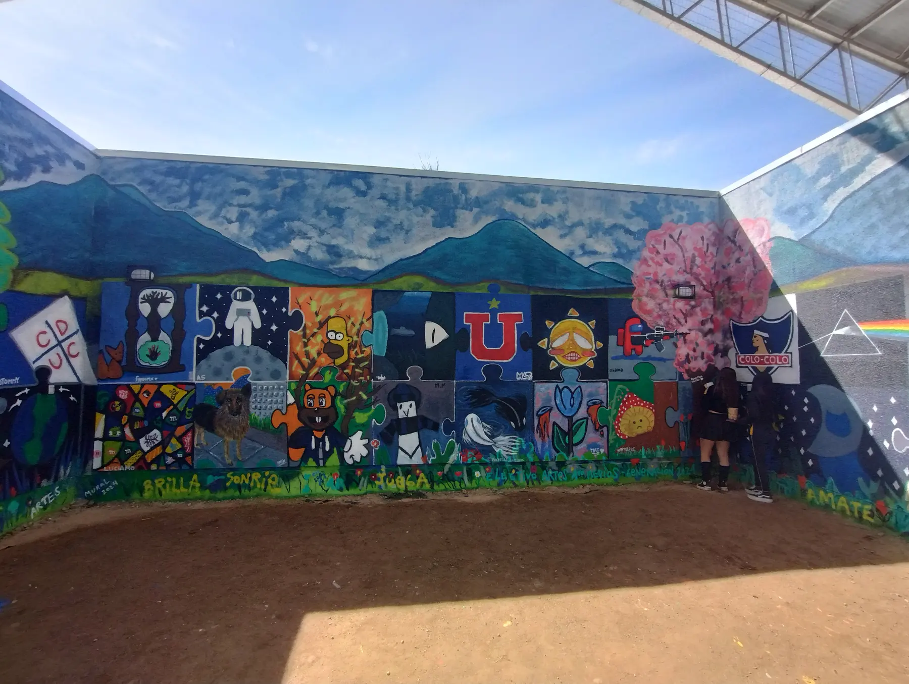 Taller de muralismo intensivo en Colegio Maria Pinto - registro 63