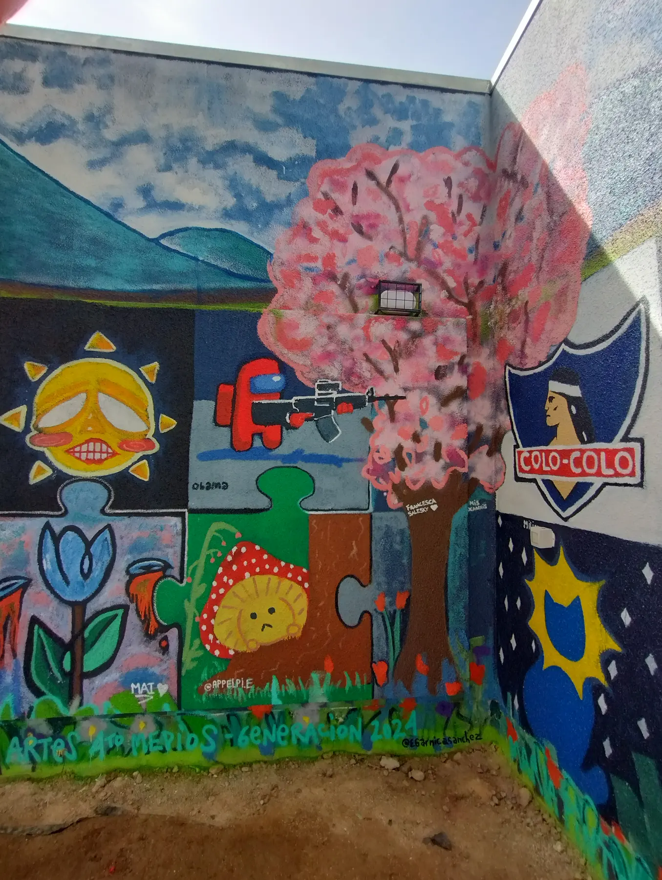 Taller de muralismo intensivo en Colegio Maria Pinto - registro 73