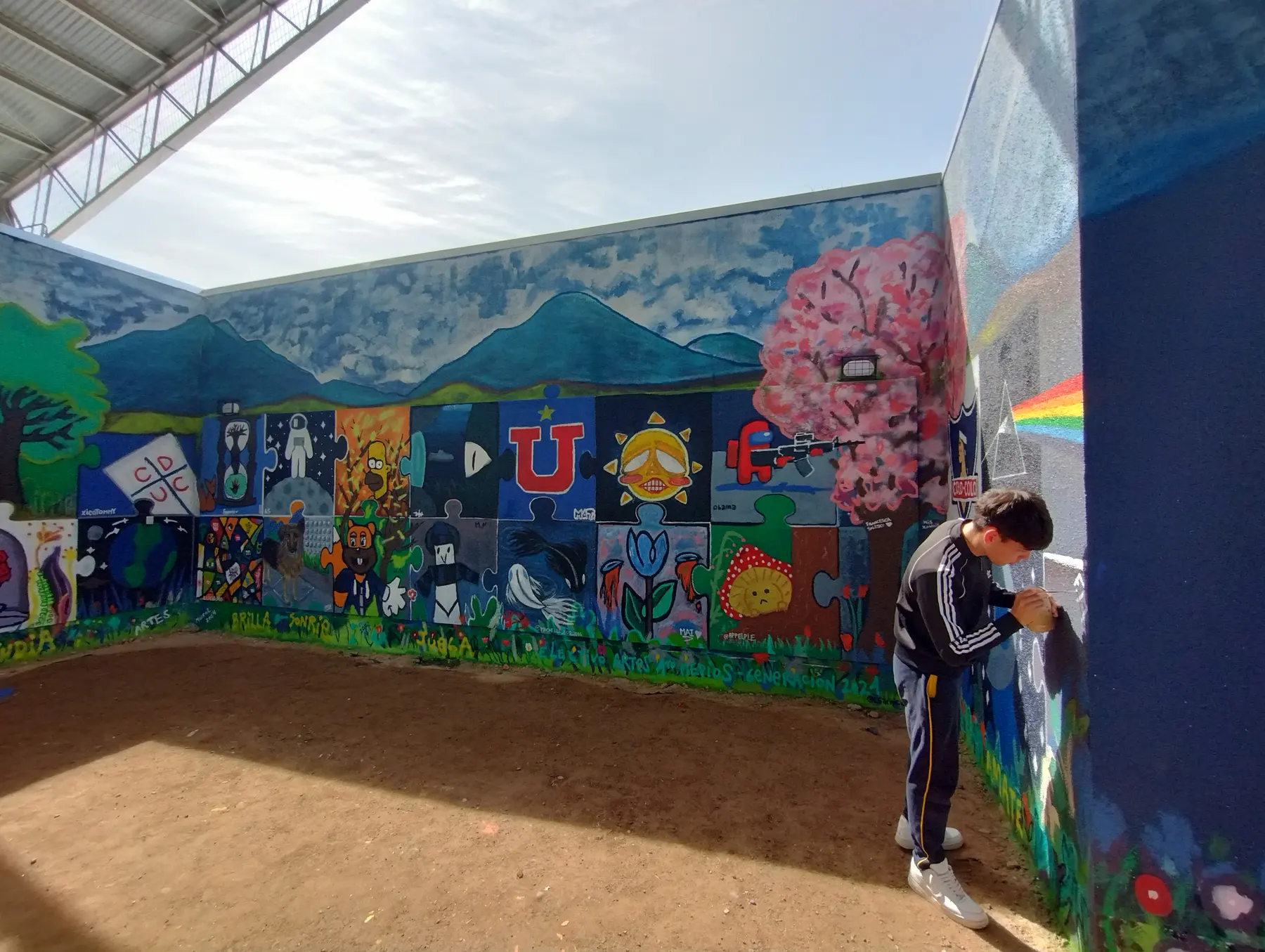 Taller de muralismo intensivo en Colegio Maria Pinto - registro 79