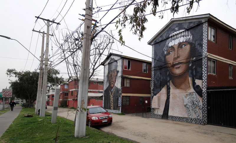 Musoe a Cielo Abierto 1 - Mapuches (2018), díptico mural