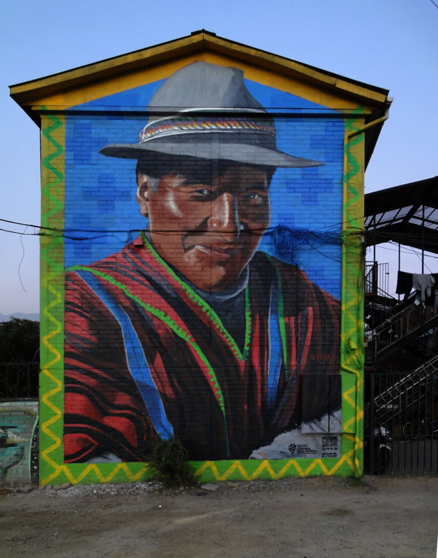 Musoe a Cielo Abierto 2 - Aimaras (2019), díptico mural