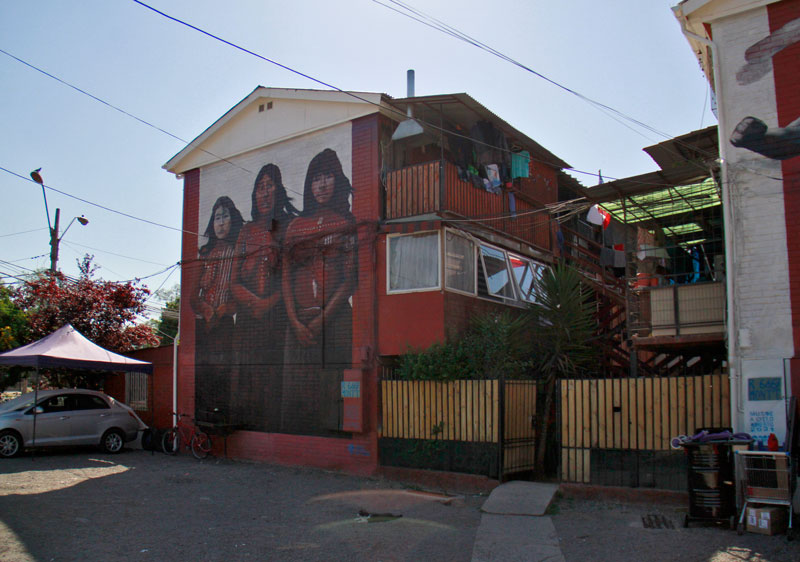 Musoe a Cielo Abierto 4 - Selk'nam (2021), díptico mural