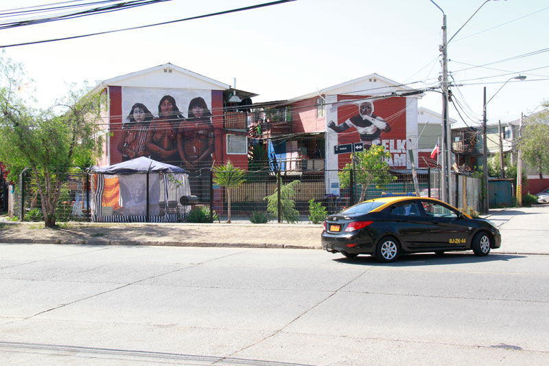 Musoe a Cielo Abierto 4 - Selk'nam (2021), díptico mural