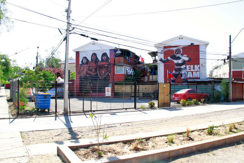 Musoe a Cielo Abierto 4 - Selk'nam (2021), díptico mural