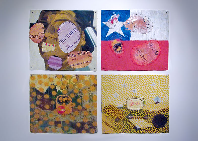 Pinturas Infectadas: técnica mixta con erosión y elementos contaminantes