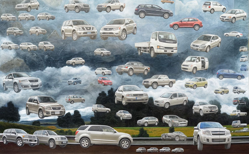 Pinturas Infectadas - Paisajes de carretera, 55 x 85 cm, 2010