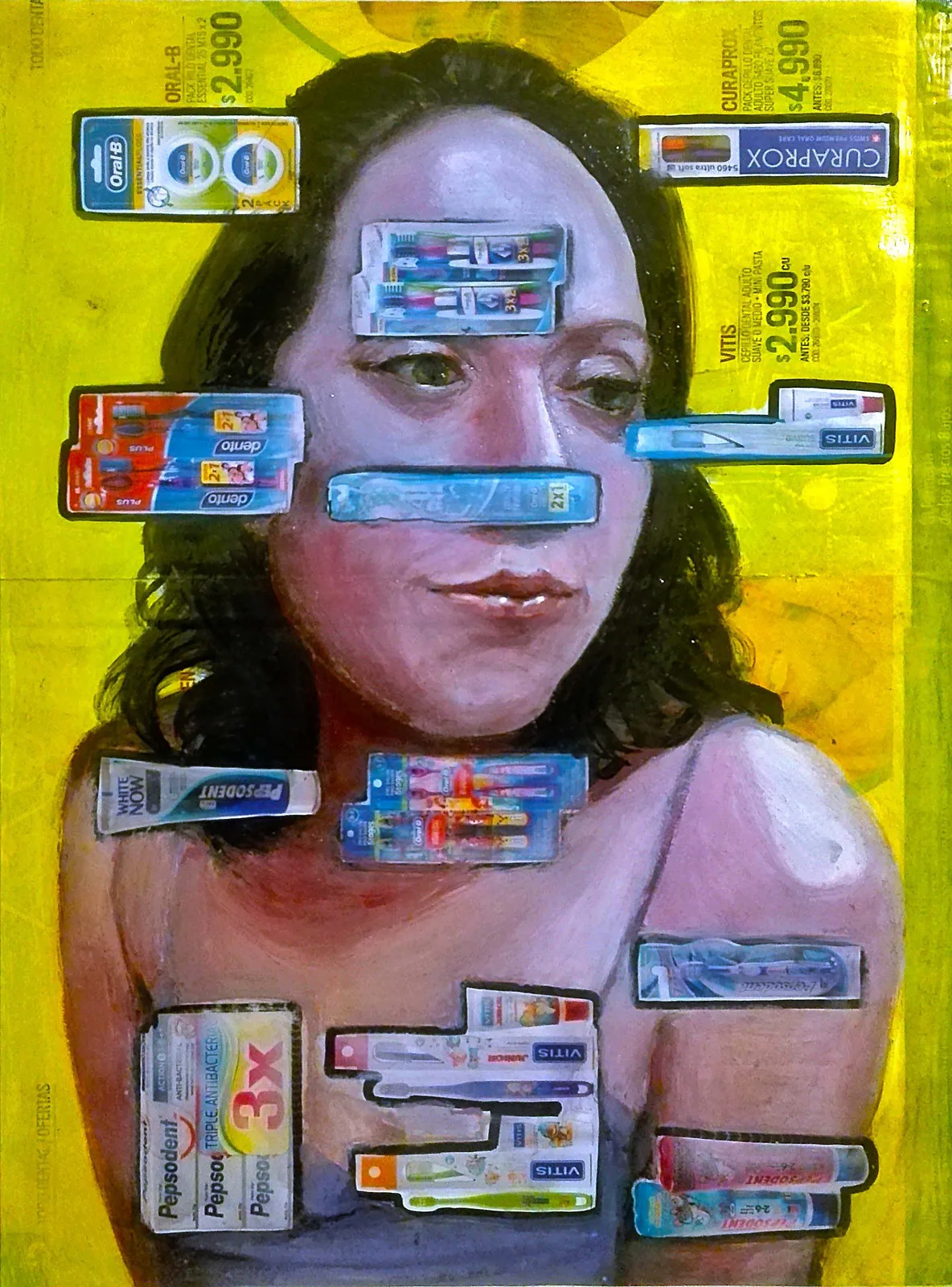 Mujer con fondo amarillo